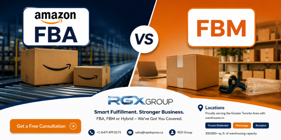 RGX Group Amazon FBA vs FBM fulfillment services in Toronto, Mississauga, and Brampton